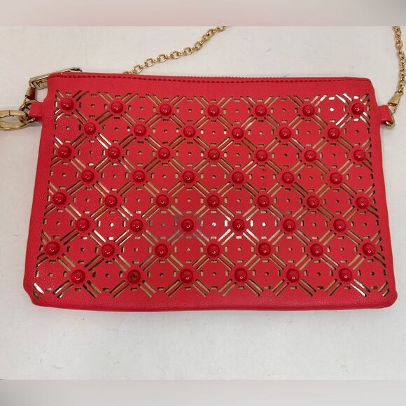 Coral Crossbody Clutch with Gold Chain by NY & Co. - Picture 6 of 6